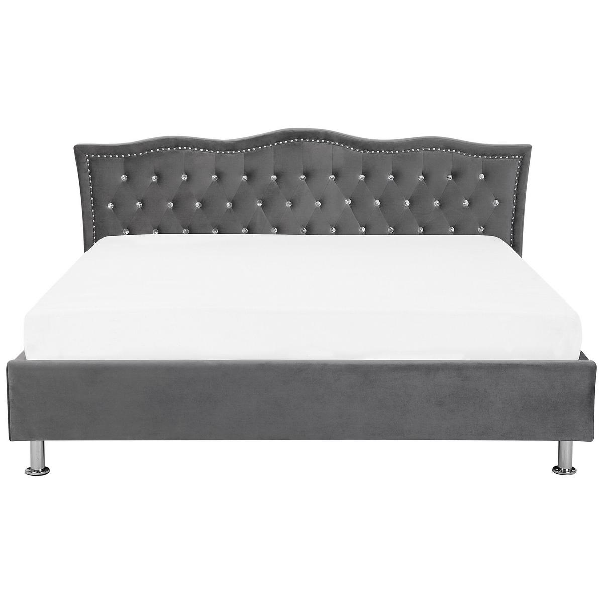 BETT 180/200cm Dunkelgrau Metz - Dunkelgrau, Textil (180/200cm) - Beliani