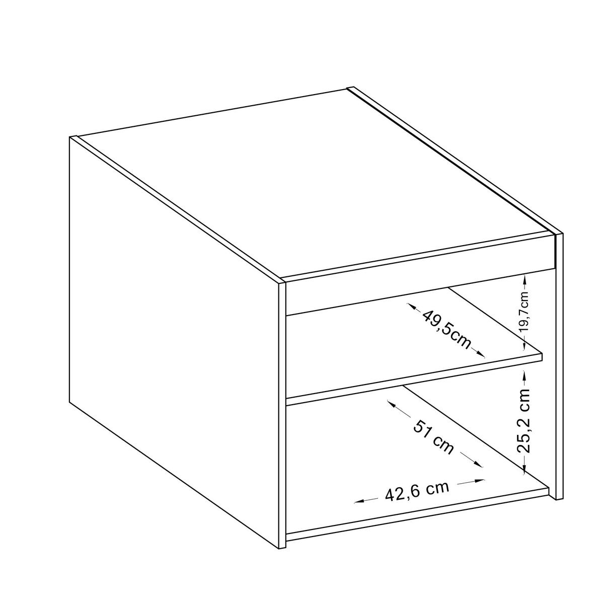 AUFSATZSCHRANK Storicos Sonoma Eiche 59,9/55/53cm - 1T Modern - Sonoma Eiche, Holzwerkstoff/Kunststoff (60/55/53cm) - AX Living