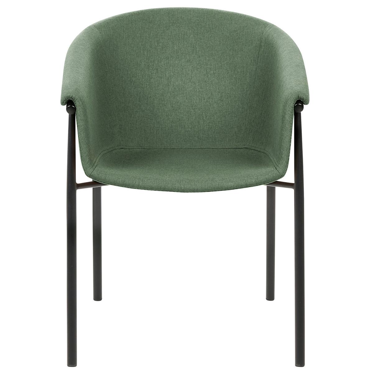 ESSZIMMERSTUHL 2er-Set Polyester Grün Ames - Grün, Textil/Metall (57/80/56cm) - Beliani