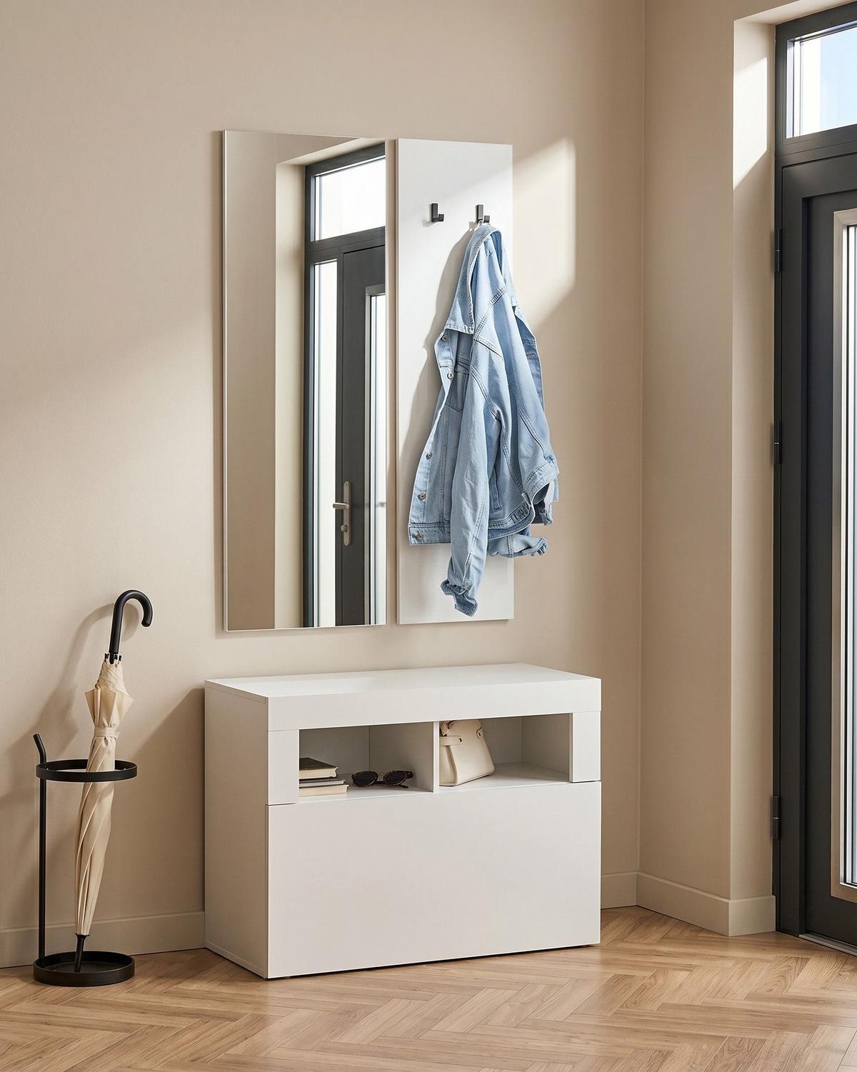 FLUR-SET Weiß Bathurst - Weiß, Holzwerkstoff (80/60/35cm) - Beliani