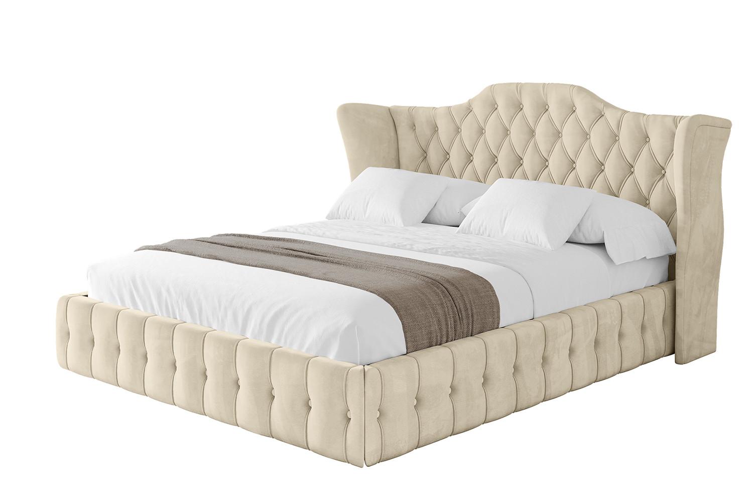 POLSTERBETT mit Bettkasten und Lattenrost, Boxbett ohne Matratze - MODY 180x200 Beige - Ecru, Holzwerkstoff/Textil (180/200cm) - ALTDECOR