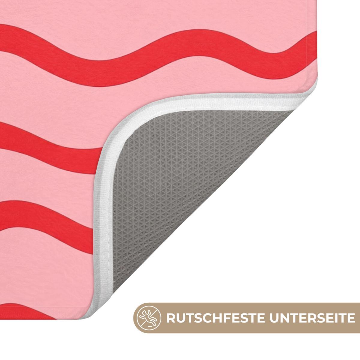WC-VORLEGER Verspielt - Muster - Rot Toilettenvorleger 55x60 cm - Rosa, Textil (55/1cm) - OnlyWow