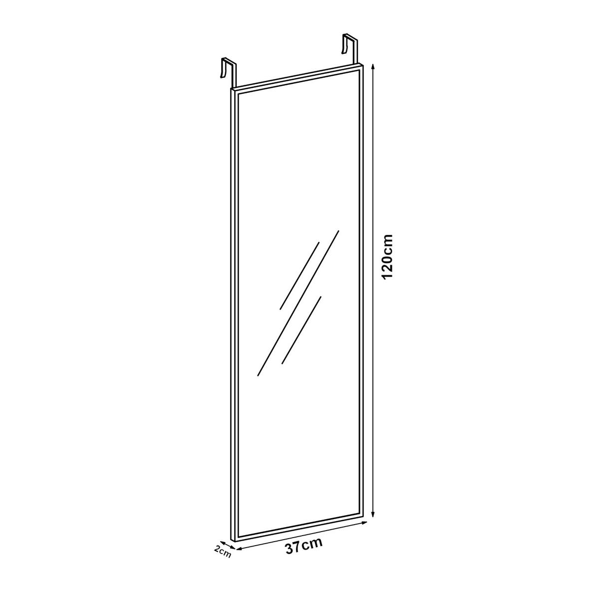 TÜRSPIEGEL Lesina - Weiß, Metall (37/120/2cm) - [en.casa]