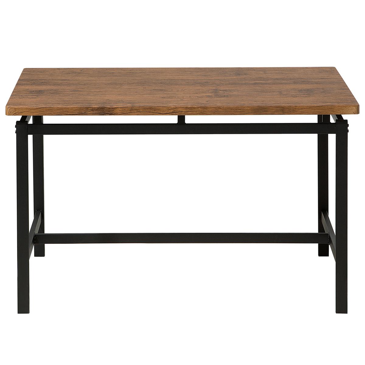 ESSGRUPPE Braun Stahl 4-Sitzer 120 cm Arlington - Schwarz, Holzwerkstoff (120/75/75cm) - Beliani