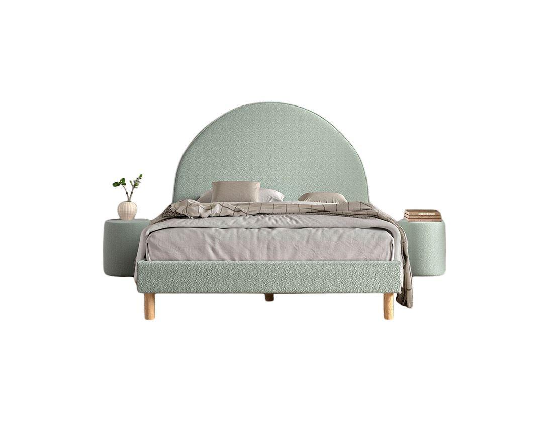 POLSTERBETT mit Hocker Karlotta 147x132x212 aus Holzwerkstoff in Grün - Grün, Holzwerkstoff (140/200cm) - 58aufmkessel