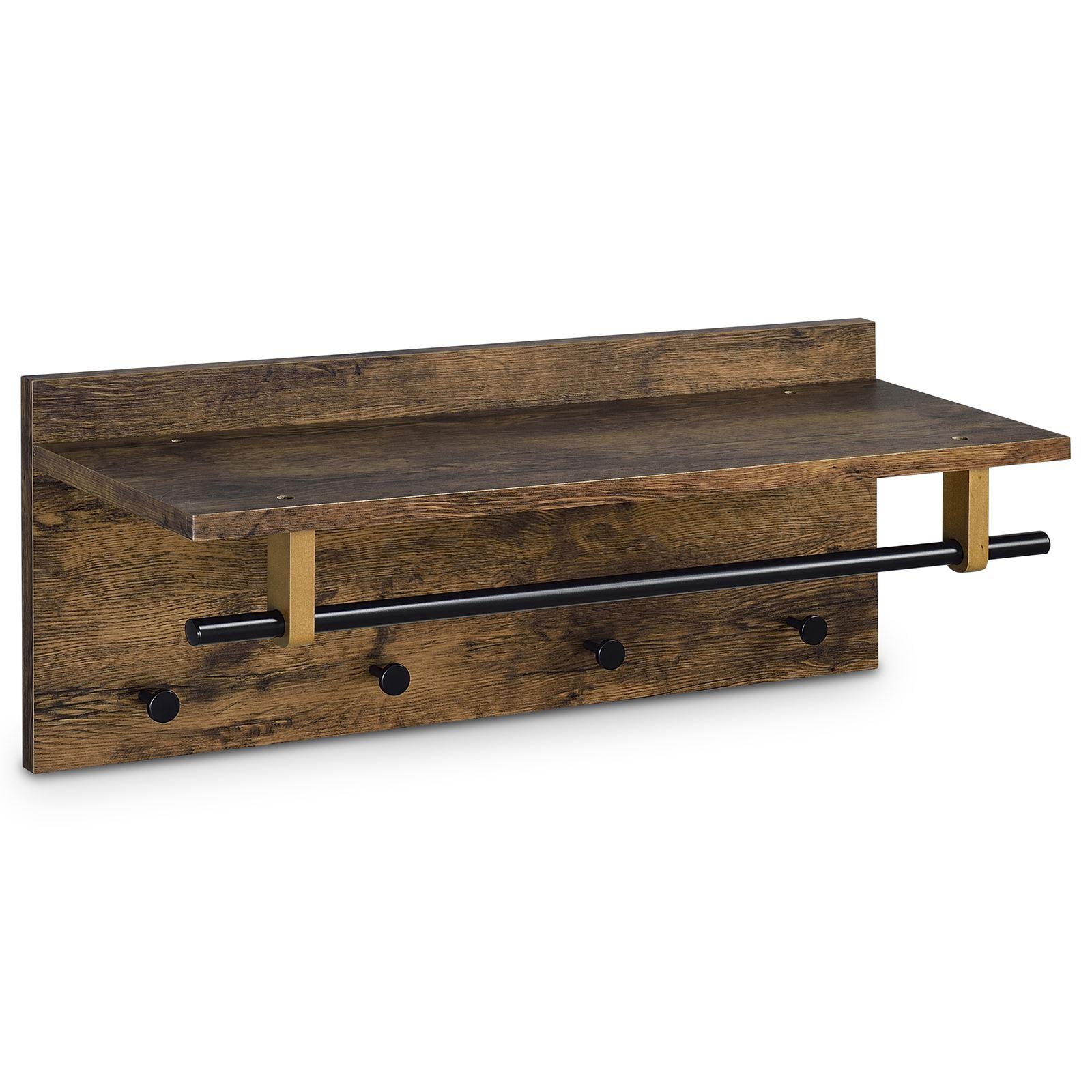WANDGARDEROBE ULF Vintage/schwarz - Dunkelbraun/Schwarz, Holzwerkstoff (75/30/26cm) - IDIMEX