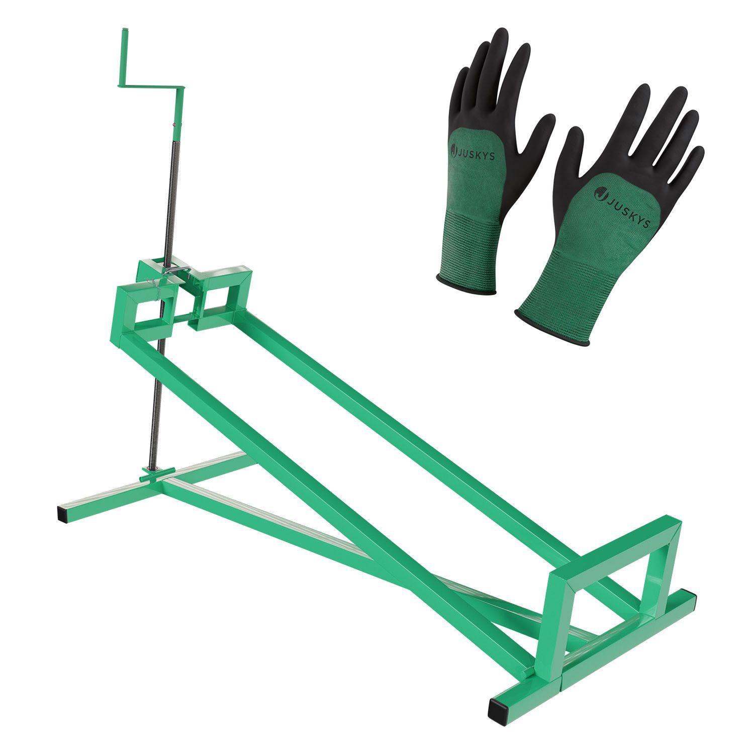 RASENTRAKTORHEBER grün inkl. Handschuhe - Grün, Metall (120/50/100cm) - Juskys