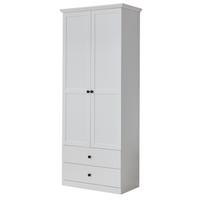 GARDEROBENSCHRANK weiß 81 x 196 cm, Flurgarderobe mit Kleiderstange - Silberfarben/Weiß, Holzwerkstoff/Metall (81/196/41cm) - Top.Furn