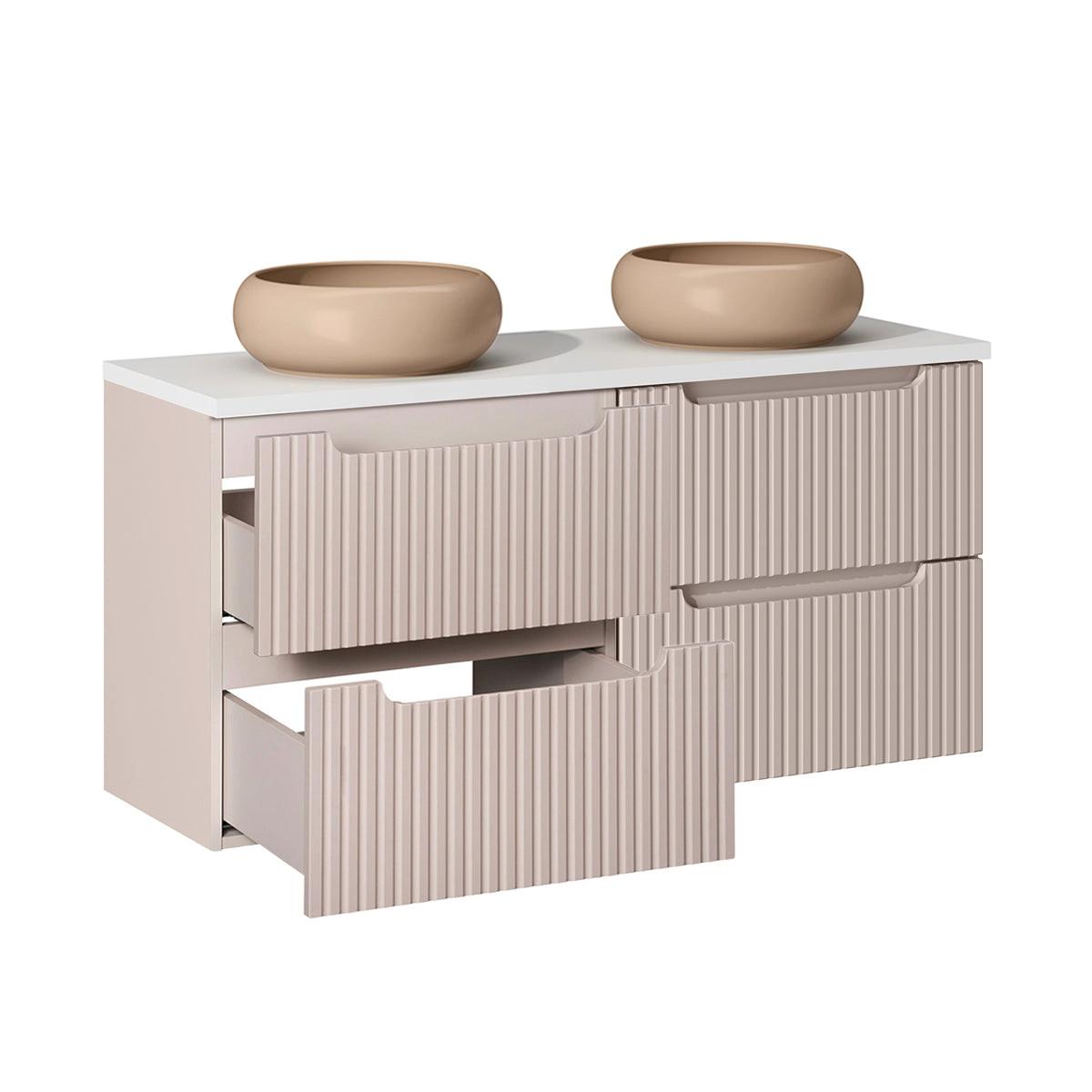 DOPPELWASCHTISCH 120.4cm Riva Kaschmir - Beige, Holzwerkstoff (120.4/59/40cm) - Petits-meubles