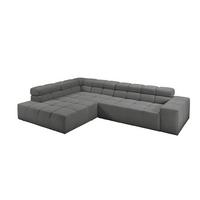 ECKSOFA MIT MOTORISCHEM SITZVORZUG NEVADA Anthrazit Cord Relaxfunktion - Anthrazit/Schwarz, Kunststoff/Textil (319/215cm) - KAWOLA
