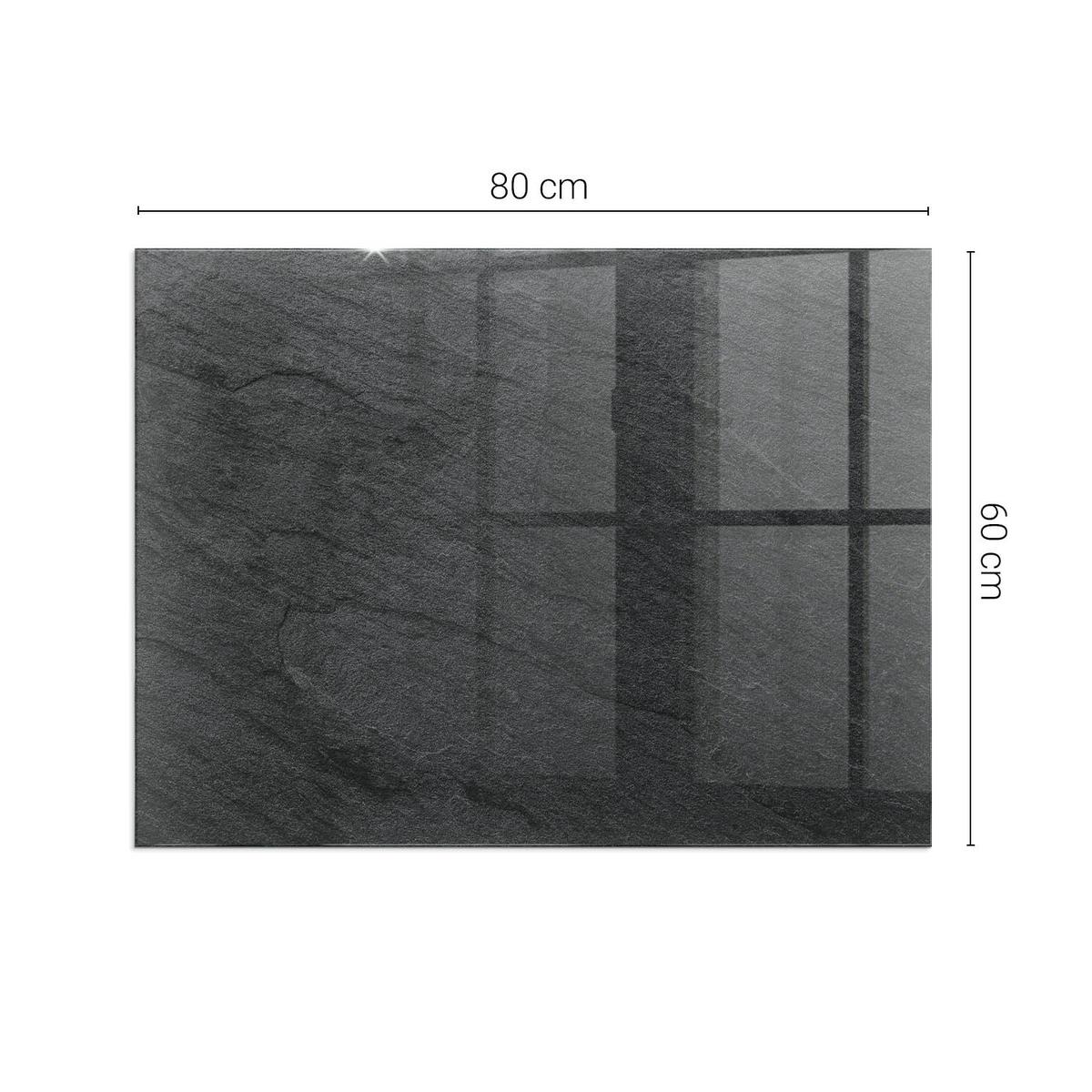 GLASPLATTE für Kamin 80x60 cm - Schwarz, Glas (80/60/0.4cm) - TULUP