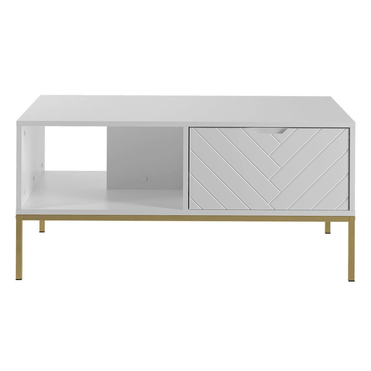 COUCHTISCH Daria Weiß - Weiß, Holzwerkstoff (68/104/69cm) - Petits-meubles