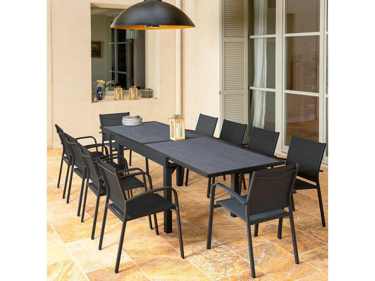 GARTENTISCH lagos Schwarz - Schwarz, Metall (320/105/76cm) - Habitat Garten