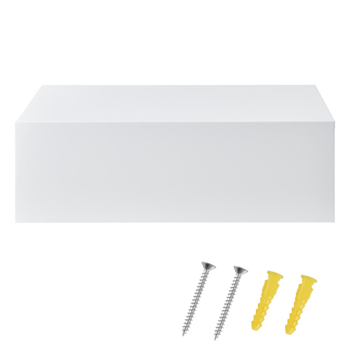 NACHTTISCH Oslo, 2er Set, hängend, mit Schublade - Weiß, Holzwerkstoff (46/15/30cm) - [en.casa]