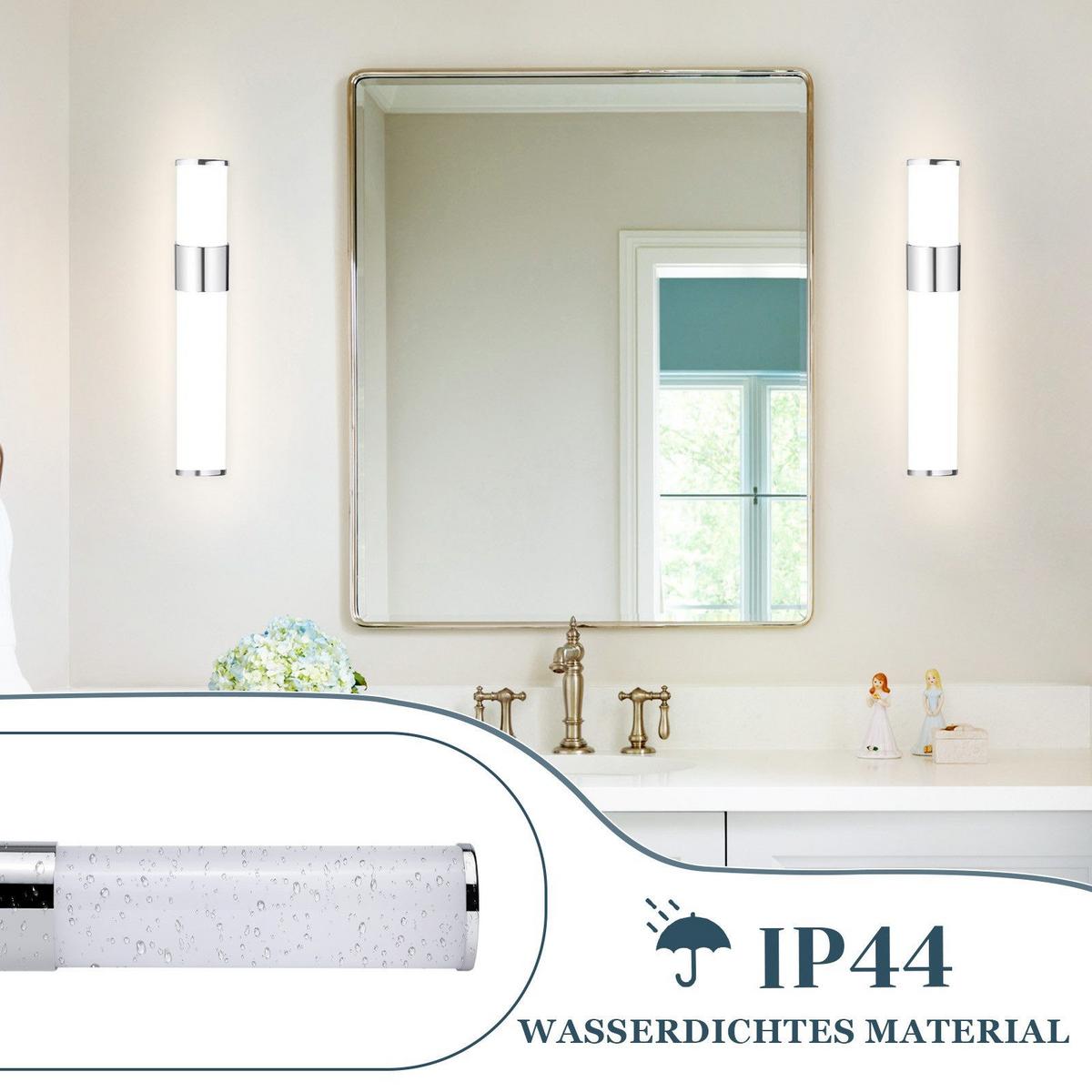 SPIEGELLEUCHTE WIESBADEN(1ER-SET) 30/6.8/12.8 CM - Chromfarben, Kunststoff (30/6.8/12.8cm) - Nettlife