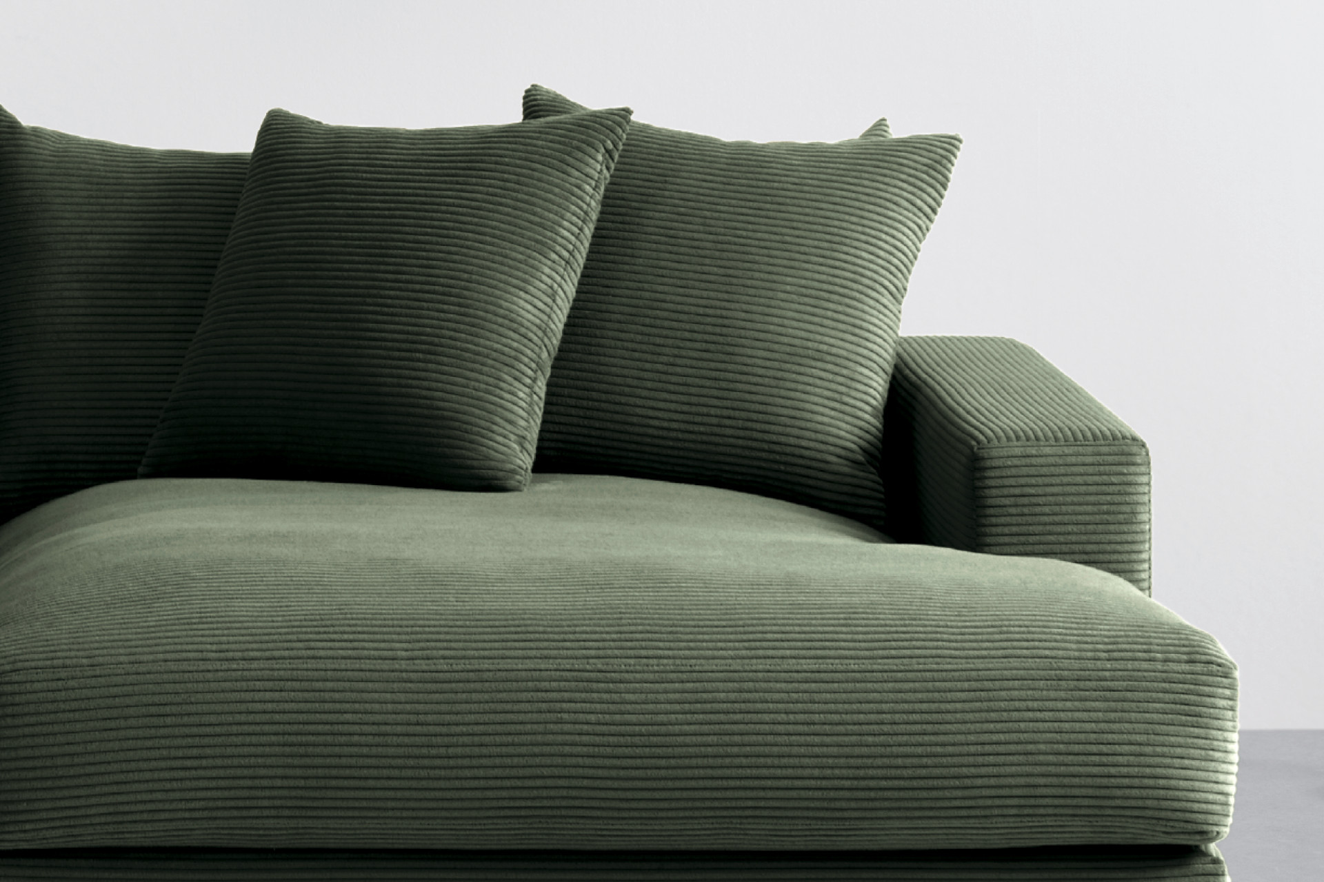 Wohnlandschaft grün L-Form seitenverkehrt montierbar inkl. Kissen Nosagunterfederung