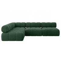 ECKSOFA modulares Sofa Samaro-L2 - 285x190x70 cm Grün Cord - Grün, Holzwerkstoff/Textil (285/190cm) - ALTDECOR