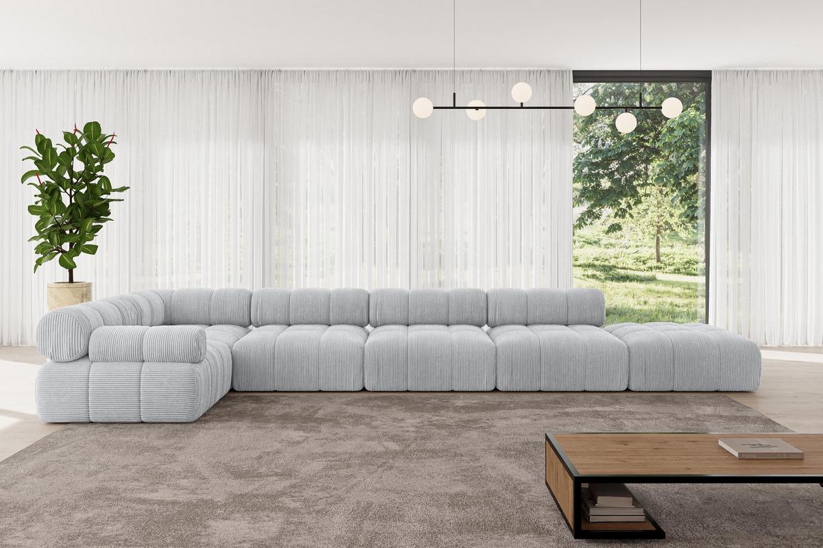 ECKSOFA modulares Sofa Felto-L3 - 475x190x70 cm Grau Cord - Grau, Holzwerkstoff/Textil (475/190cm) - ALTDECOR