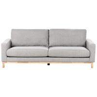 3-SITZER-SOFA grau/hellbraun Siggard - Hellbraun/Grau, Textil (217/84/92cm) - Beliani