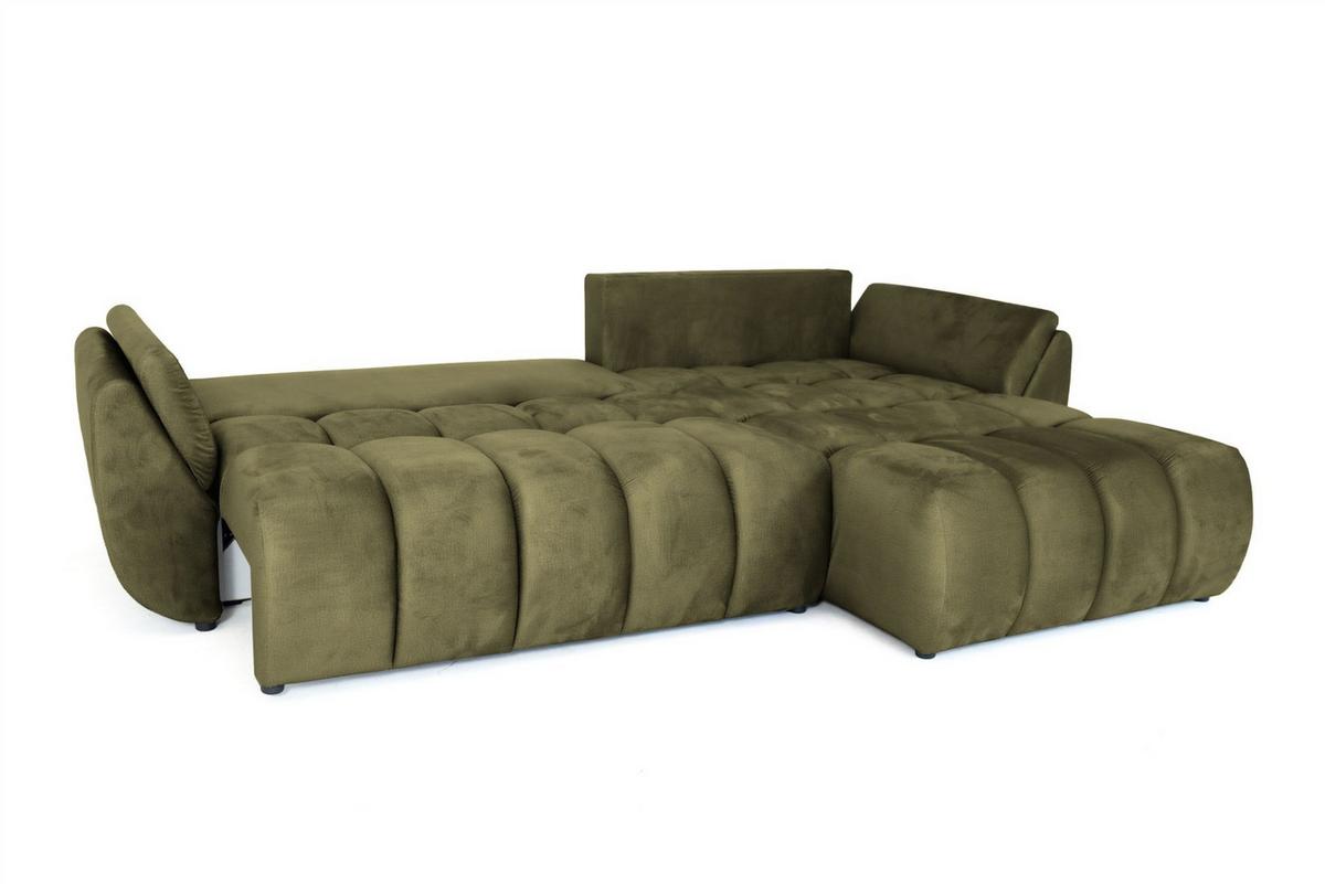 ECKSOFA Collin Mit Schlaffunktion - Grün, Holzwerkstoff/Textil (185/280cm) - Fun Möbel
