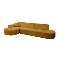 ECKSOFA Ottomane Links MARI-L2 - 328x171x79 cm Senfgelb Cord - Gelb/Schwarz, Holzwerkstoff/Kunststoff (171/321cm) - ALTDECOR