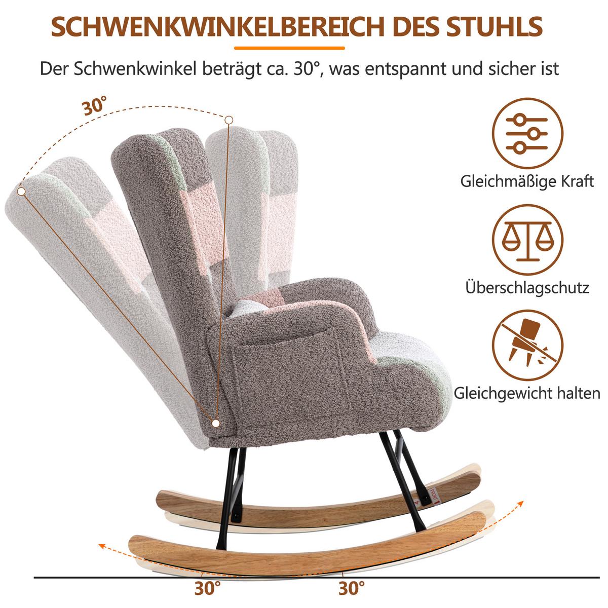 SCHAUKELSTUHL Hellgrau - Hellgrau, Textil (83/93/48cm) - Urban Meuble
