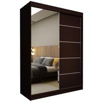 SCHWEBETÜRENSCHRANK MIRELLA 150/216/61 cm 2-türig mit Spiegel Wengefarben - Wengefarben, Holzwerkstoff (150/216/61cm) - MASSENO