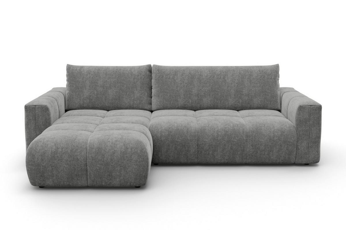 ECKSOFA VERONA 4-Sitzer links, Grau - Schwarz/Grau, Holz/Textil (266/173cm) - Courtois Laville