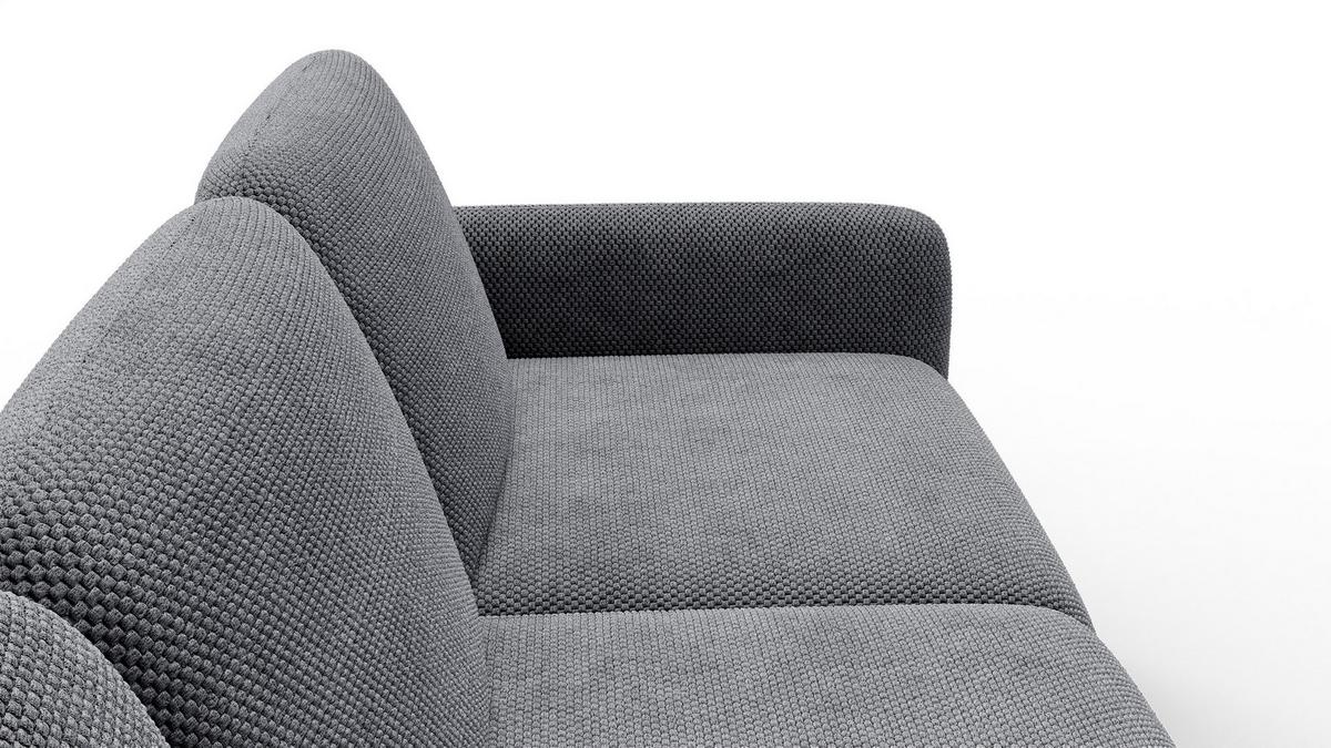 ECKSOFA FEBE 5-Sitzer links, grau - Schwarz/Grau, Holz/Textil (271/190cm) - Wozimo