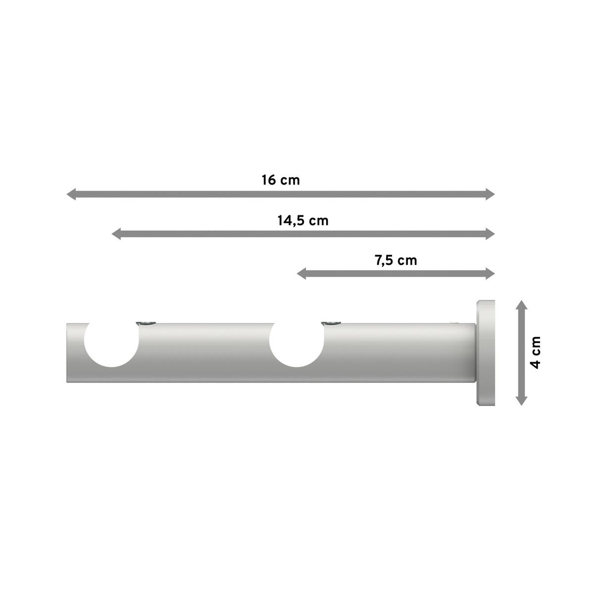 TRÄGER FÜR GARDINENSTANGEN 20 mm Ø, Platon 2-läufig, Weiß - Weiß, Metall (16/4/4cm) - INTERDECO