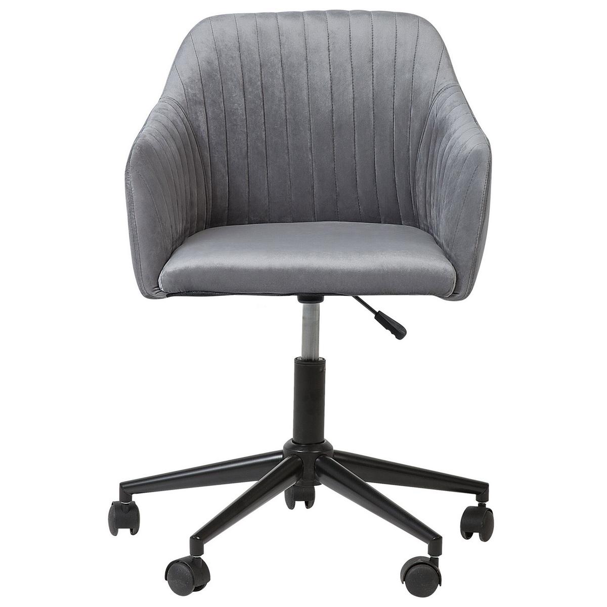 BÜRODREHSTUHL Polyester Grau Venice - Schwarz/Grau, Kunststoff/Textil (45/79/64cm) - Beliani