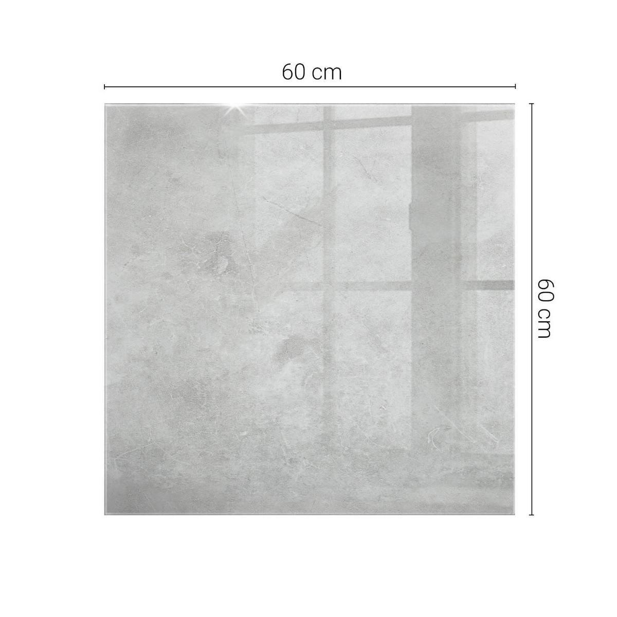TISCHPLATTE 60x60 cm Betonstruktur mit Kratzern - Hellgrau, Glas (0.4/60/60cm) - TULUP