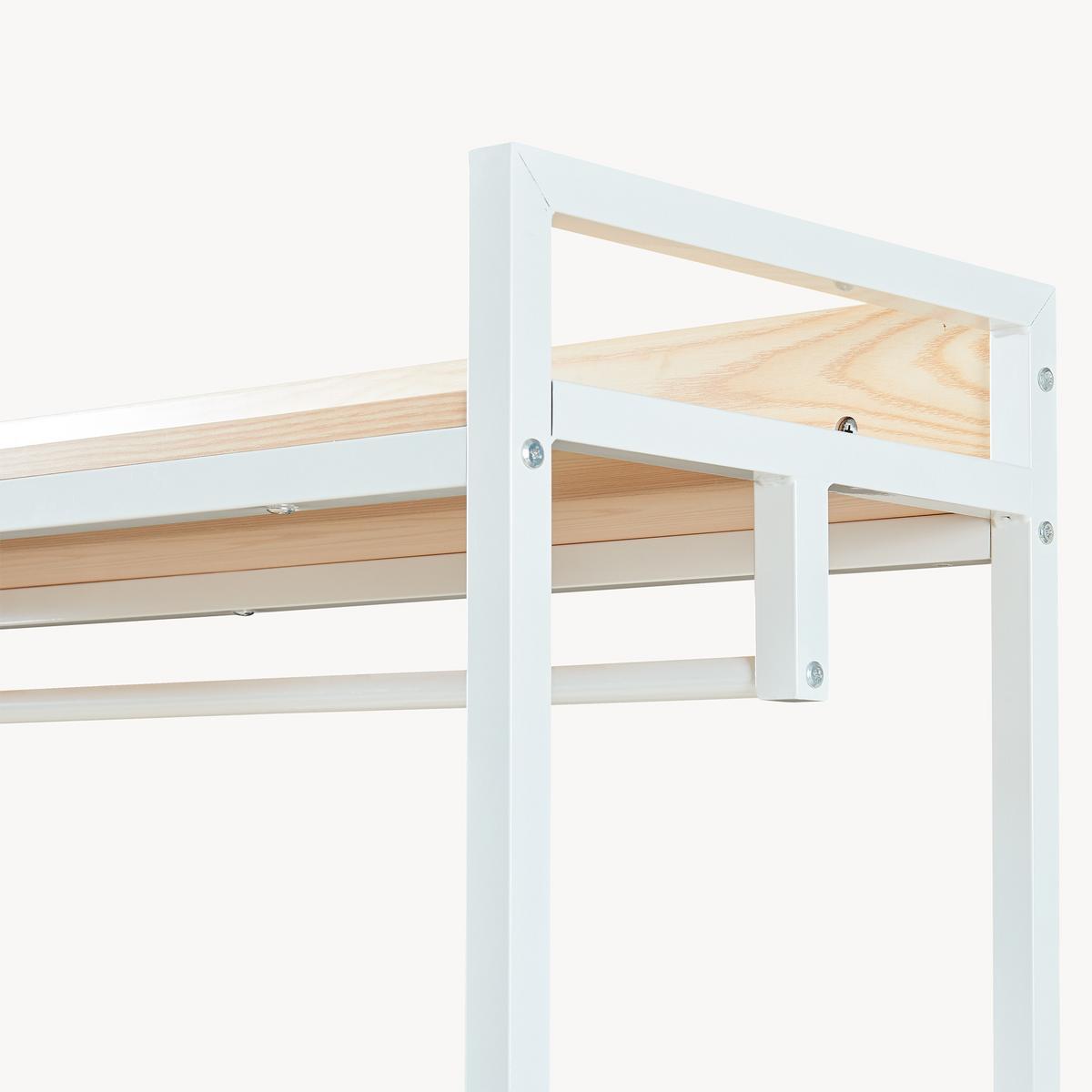 GARDEROBENSTÄNDER Isen - Eichefarben/Weiß, Holzwerkstoff/Metall (120/180/40cm) - [en.casa]