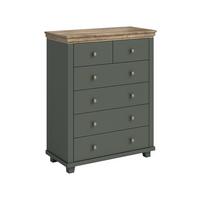 KOMMODE Martin Grün und Holz - Grün, Holzwerkstoff (90/112.5/42cm) - Petits-meubles