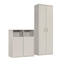 MEHRZWECKSCHRANK SET Der Allzweckwaffe - Kaschmir, Holz (140/180/40cm) - Mokebo