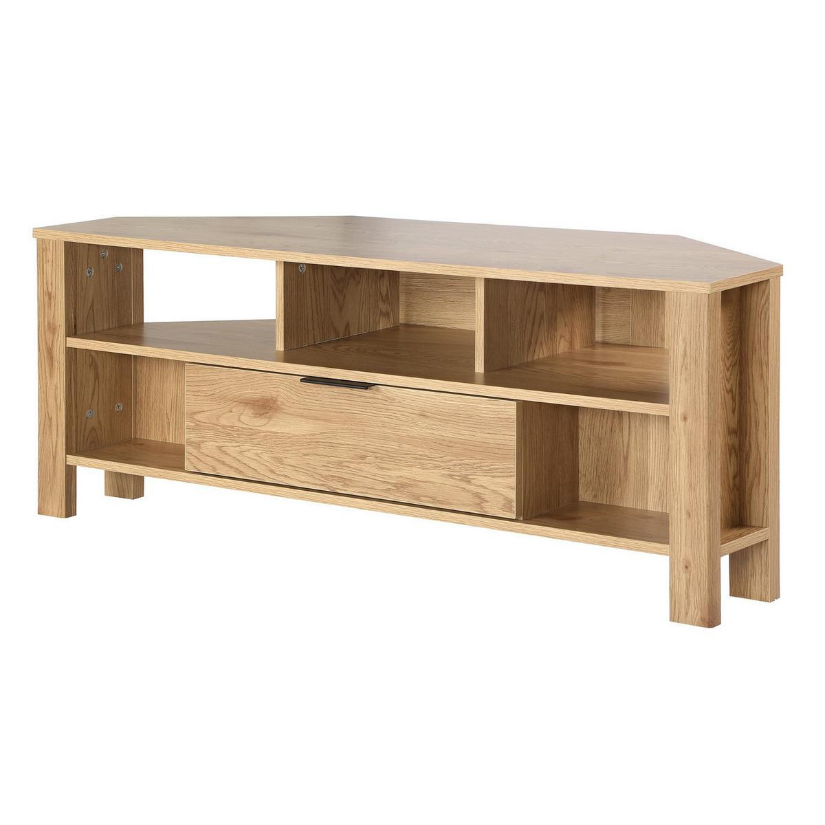 ECK-TV-MÖBEL 1 Schublade Eiche Dekor - L120 cm - Apfelbaumfarben, Holzwerkstoff (40/45/120cm) - Calicosy