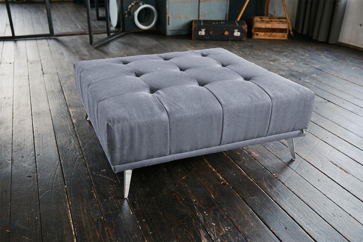 HOCKER WIOLO Hellgrau Webstoff - Silberfarben/Hellgrau, Textil (110/42/110cm) - KAWOLA