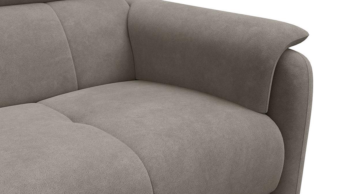 SOFA RODEN 3-Sitzer, beige, Veloursstoff - Beige, Holz/Textil (194/82/103cm) - Wozimo