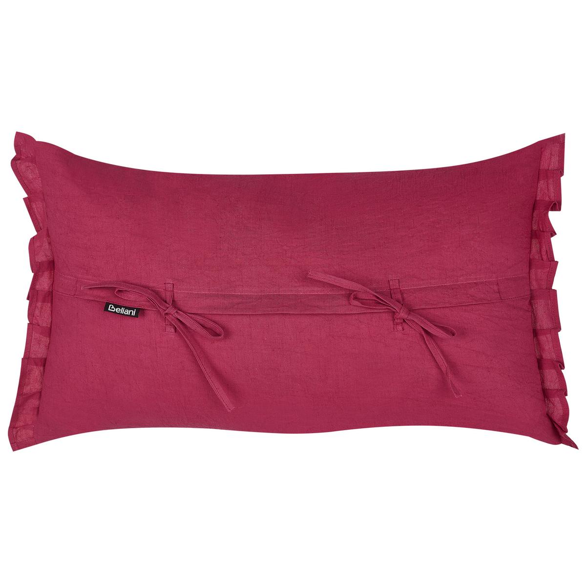 DEKOKISSEN 2er-Set Burgunderrot 45/30 cm Sassafras - Rot, Textil (45/30cm) - Beliani