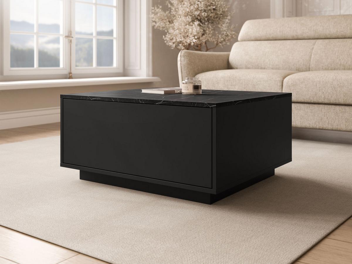 COUCHTISCH Bavro - Schwarz, Holzwerkstoff/Kunststoff (70/80/39cm) - MIRJAN24