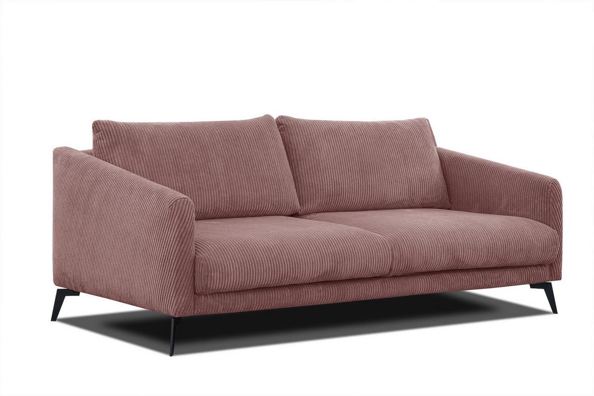 SOFA VILT 3-Sitzer, altrosa - Altrosa/Schwarz, Holzwerkstoff/Textil (202/89/94cm) - Wozimo