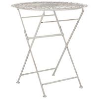 GARTENTISCH Metall cremeweiß 70 cm zusammen klappbar Stiffe - Creme, Metall (70/70/76cm) - Beliani