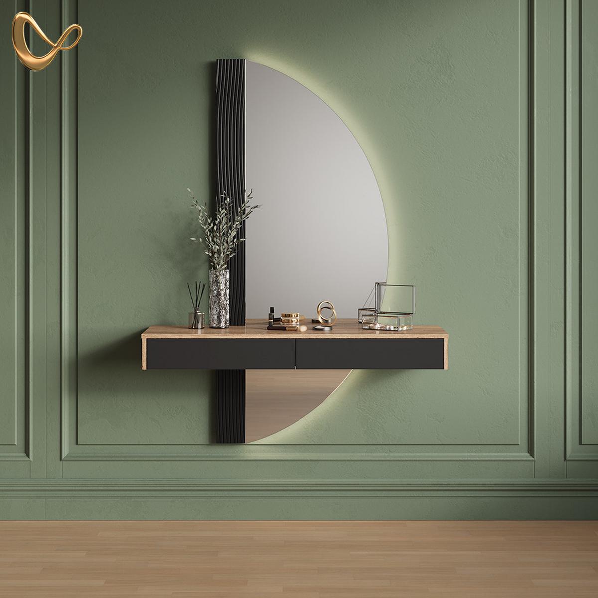 SCHMINKTISCH Ascona Schwarz 120 cm mit 2 Schubladen - Schwarz, Holzwerkstoff (120/161.1/40cm) - Livinity®