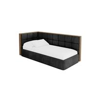EINZELLBETT Jugendbett mit Bettkasten, Rechts - SOVY 90x200 Schwarz - Anthrazit, Holzwerkstoff/Textil (90/200cm) - ALTDECOR