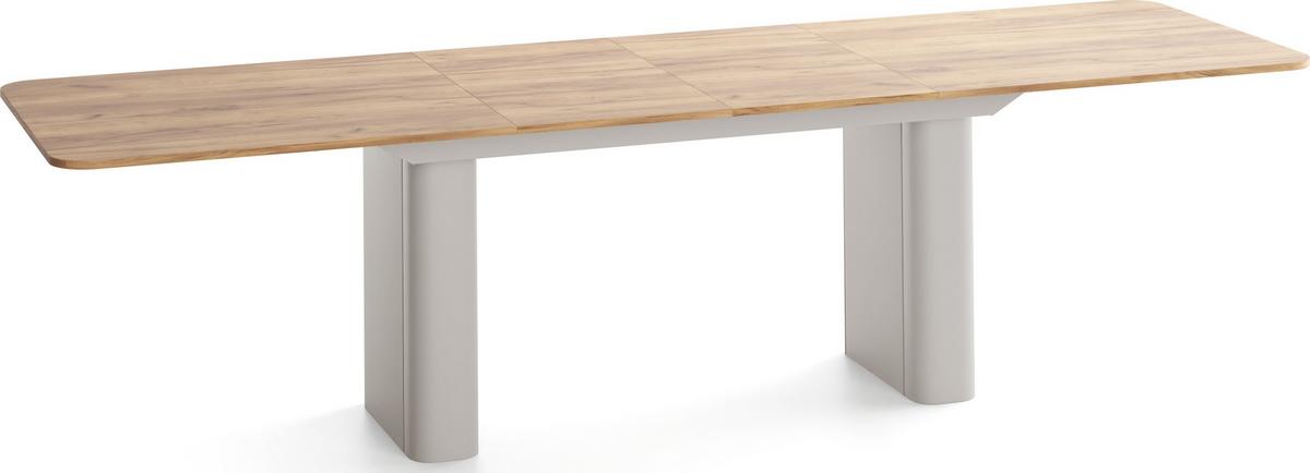 ESSTISCH Riven rechteckig ausziehbar verlängerbar mit Butterfly-Auszug, Eiche Braun 200-296/90/76 cm - Kaschmir/Eiche Wotan, Holzwerkstoff/Metall (90/296/76cm) - WFL GROUP