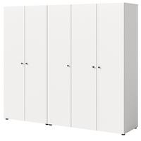 KLEIDERSCHRANK weiß 5-türig 200 cm, Drehtürenschrank mit Kleiderstangen - Schwarz/Weiß, Holzwerkstoff/Kunststoff (200/176/51cm) - Inn.Furn