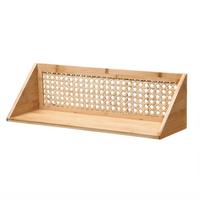 WANDREGAL aus Bambus und natürlichem Rattan - 50 cm - Eschefarben, Holzwerkstoff (15/15/32cm) - Calicosy