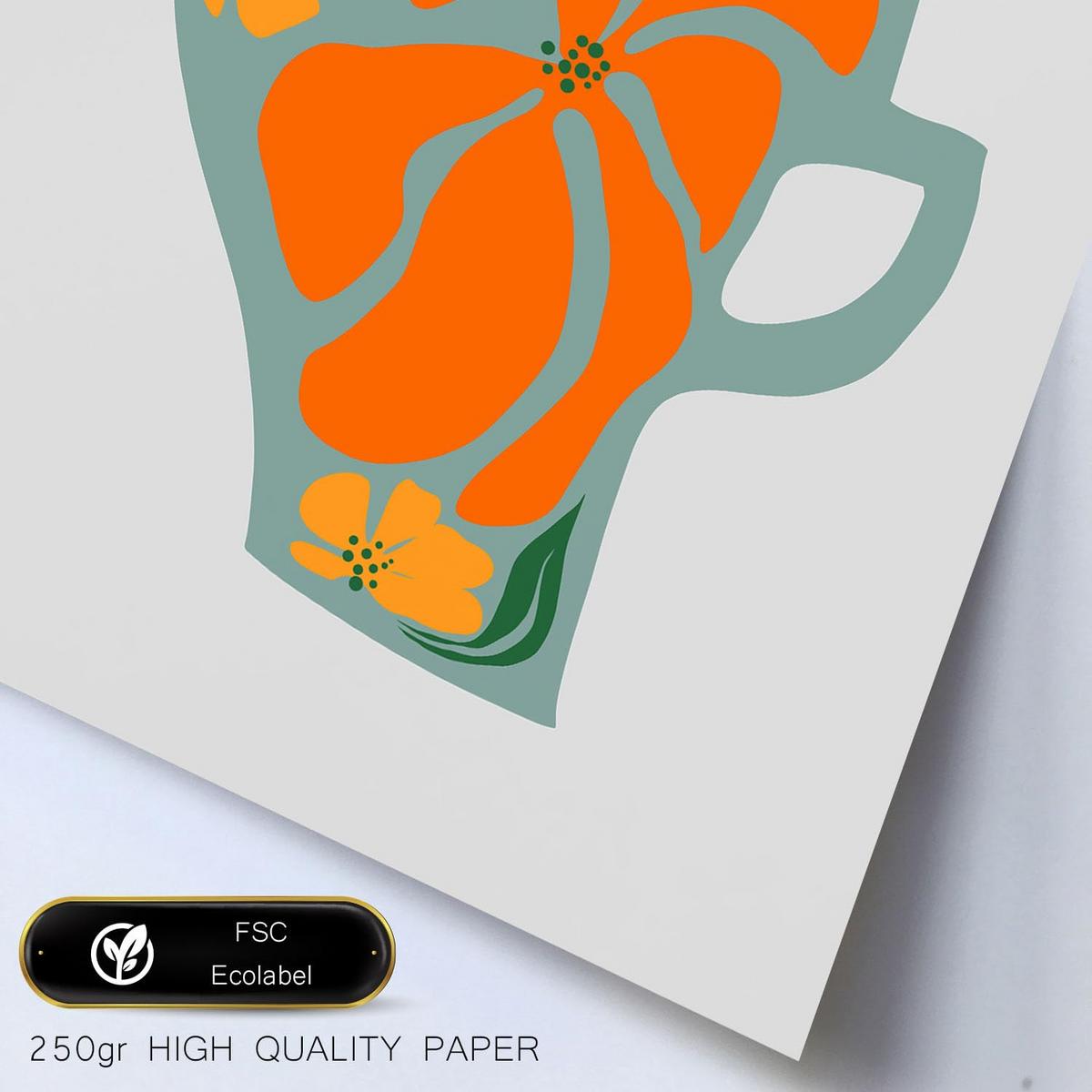 POSTER Set Mit 6 Demodierte Vase In Blume Zusammenfassung Ästhetische Dekorative Gemälde Für Ihr Wohnzimmer Zuhause A3 & A4 Schwarzer Rahmen - Schwarz, Papier (29/3cm) - Nacnic