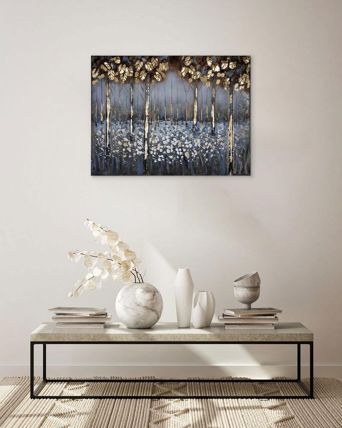 METALLBILD Weiß 100/70 cm - Weiß, Metall (4.2/70cm) - KUNSTLOFT