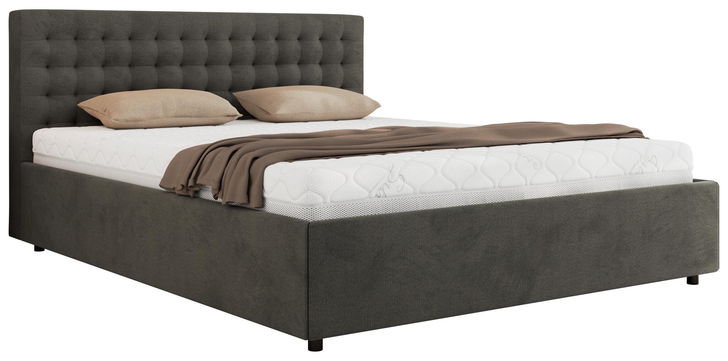 POLSTERBETT PAVO CLASSIC 200/200 - Dunkelgrau Velvet - Multipocket-Matratze - Dunkelgrau, Textil (200/200cm) - MKS